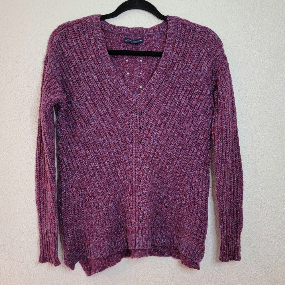 American Eagle medium heavy knit oversized sweater purple fuchsia size xs